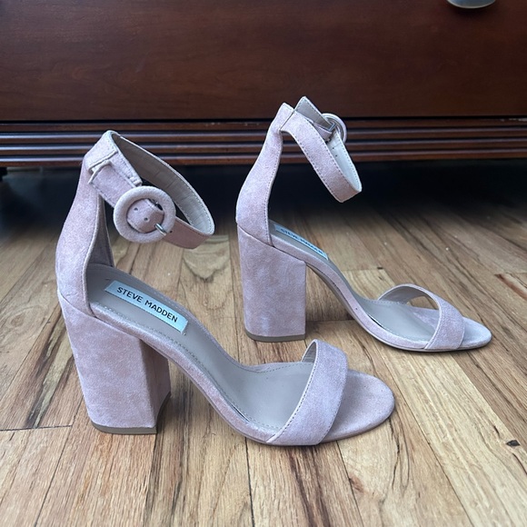 Steve Madden Friday Blush Suede Heels - Picture 1 of 6